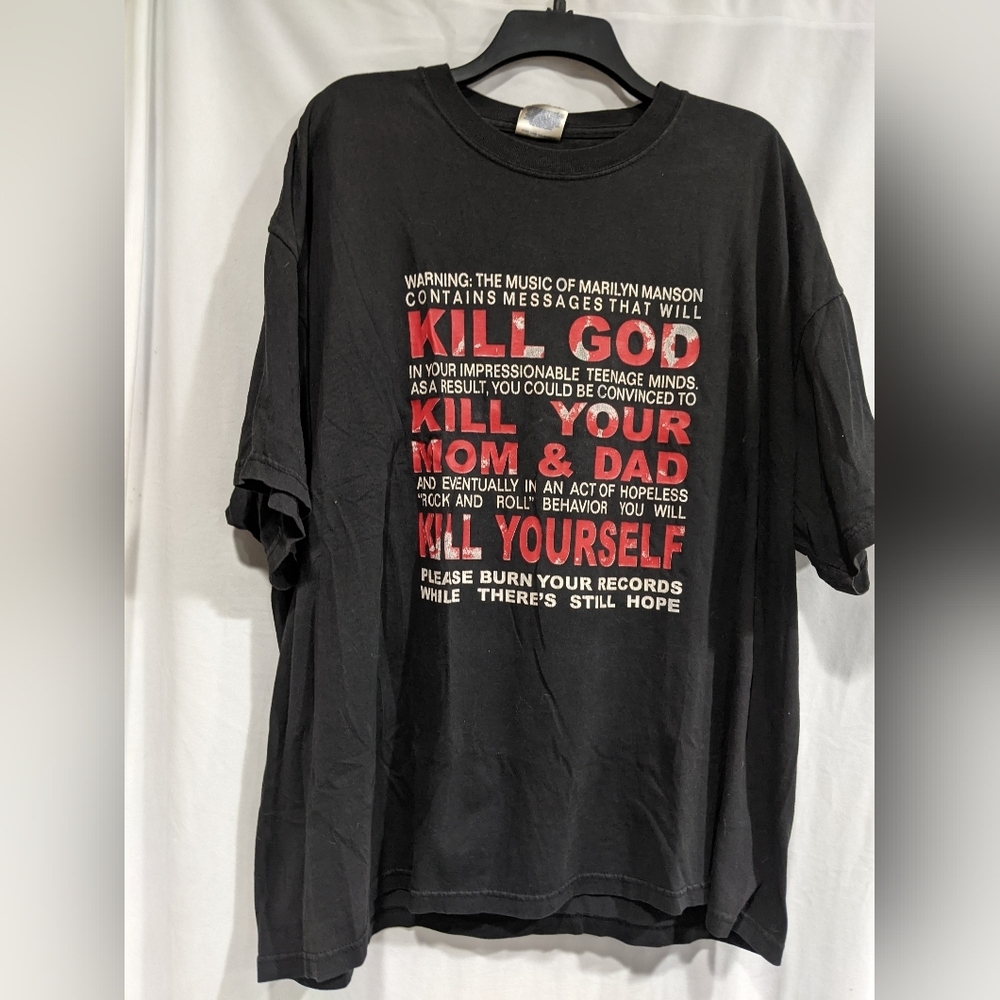 Vintage Marilyn Manson "Kill God" Band Tee XL 1994 Antichrist Superstar Era